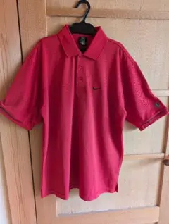 NIKE ナイキ ゴルフウェア ポロシャツ 赤　半袖 DRI-FIT Lサイズ