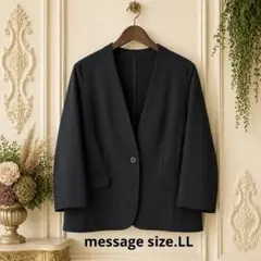 11 美品　大きいサイズ　message ノーカラージャケット