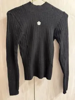 LILY BROWN×MARY QUANT デイジー刺繍バックオープンリブニット