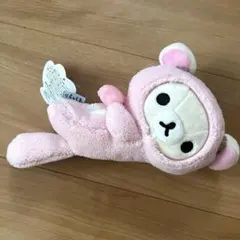 C141】 コリラックマ うさぎ ロールクッション ピンク 平成レトロ