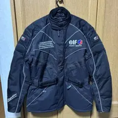 美品　【90s/Y2K】elf エルフ ナイロン レーシングジャケット 黒 LL 美品 【90s/Y2K】elf エルフ ナイロン レーシングジャケット 黒 LL