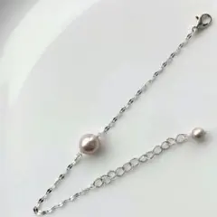 スワロフスキーパール×ステンレスチェーンブレスレット　ハンドメイド