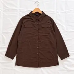 CRISANTEMO ストライプシャツ ブラウン 長袖 レトロ トラッド