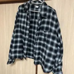 UNIQLO ネルシャツ チェック柄 ブラック×ブルー XL