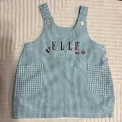 ELLE 水色チェックワンピース 95cm以下