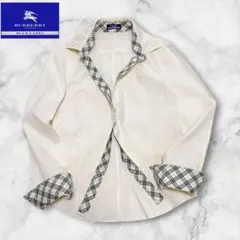 美品【バーバリーブルーレーベル 】ノバチェック シャツ　ホースロゴ刺繍