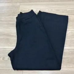 美品　ウォッシャブルミラノリブニットパンツ　L ブラック　黒