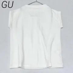GU ジーユー　ウォッシャブルフレンチスリーブセーター　Lニット　白　ベスト