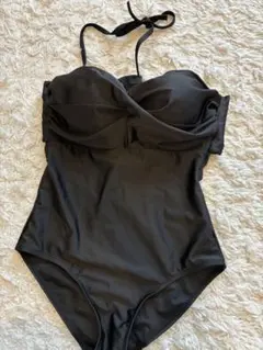 ブラックワンピース水着 バンドゥスタイル