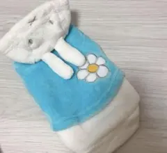 犬服 Mサイズ 青色と白色 花柄刺繍　ミッフィーのサムネイル