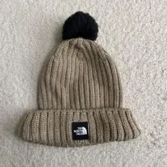 THE NORTH FACE ベージュ ニット帽 ポンポン付き