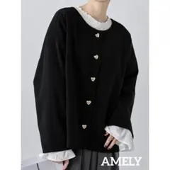 AMELY 前後2wayハートボタンショートコート