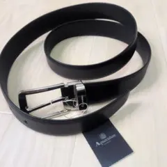 【新品】アクアスキュータムAquascutum 牛革ベルト　ブラックのサムネイル