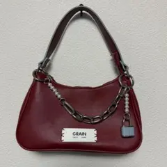 GRAIN フリル付き ハンドバッグ ブラウン 美品 - メルカリ