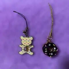 ベア ドーナツ ストラップ 2点セット