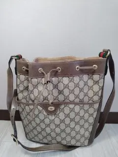 GUCCI　オールドグッチ GG柄 シェリーライン ショルダー バッグ 巾着
