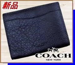 新品コーチCOACH日本限定スナップカードウォレット2つ折り財布ネイビー