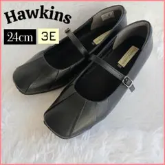 新品♥ホーキンス コンフォート スクエアトゥ パンプス ストラップ 24 黒