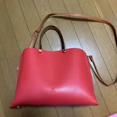 新品未使用！D.KELLY 日本製バック　赤手提げショルダー　合皮製