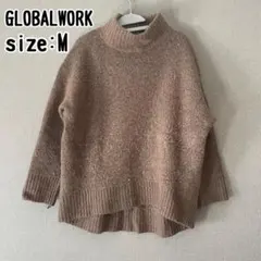 ブラウン　ニット　厚手　長袖