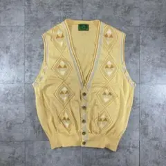 90s Masters ヴィンテージ ニットベスト アーガイル柄 ベージュ