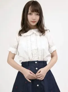 アンクルージュ♡パールフリルトップス　半袖　ankrouge