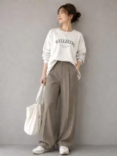 【5月出品】UNIQLO ユニクロ センターシーム ワイドパンツ S ベージュ