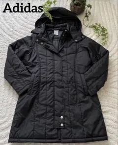 adidas アディダス　ブラックCLIMAPROOF レディースベンチコート