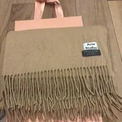 Acne Studios ベージュ マフラー フリンジ付き - メルカリ