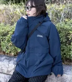 Ffein ネイビー ナイロンジャケット Sサイズ