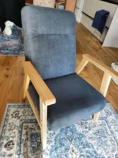 【中古】リクライニング椅子（グレー ファブリック）