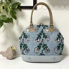 ミナペルホネン　ハンドメイドバッグ　楕円底ファスナーバッグ