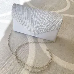 結婚式 バッグ シルバー オケージョン パーティーbag ショルダー