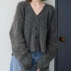 ジャーナルスタンダード　ヘアリーカーディガン　グレー　フリーサイズ　24AW