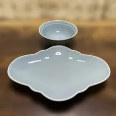 Awabi ware あわびウェア 作家もの 岡本純一 輪花小鉢2個セット未使用