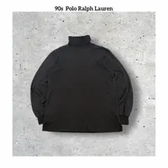 90s POLO ポロ ラルフローレン 刺繍ロゴ タートルネック 長袖 シャツ