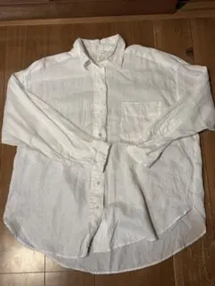 H&M LINEN 長袖シャツ ホワイト Sサイズのサムネイル