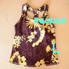 =Reebok=　フラワーバイカラーフィットネス用タンクトップ　Ｌ