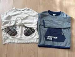 2点セット　青裏起毛　白トレーナー　110