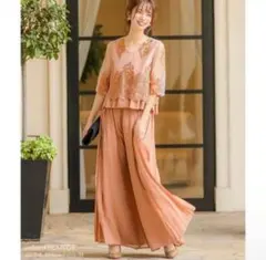 パンツドレス　セットアップ　Mサイズ◎オレンジ