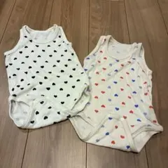 未使用品＊cottoli 可愛いハート柄ロンパセット