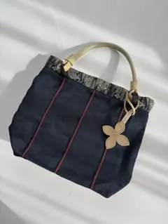 畳みへりミニバッグ 紺 ネイビー