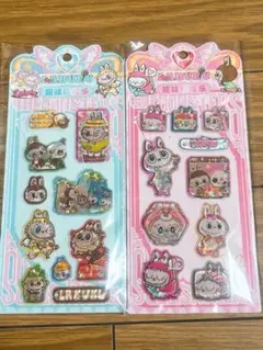 ラブブ 水フレーク入りシール2点セット