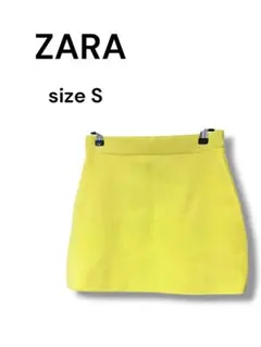 新品未使用タグ付ZARA ザラミニスカート イエロー S シンプルウエストゴムのサムネイル