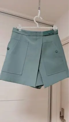 グリーン フロントポケット ショートパンツ S