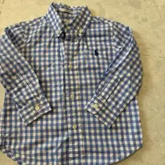 美品⭐︎Ralph Lauren 水色チェックシャツ　サイズ18M 85