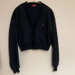 POLO. 裏起毛ネイビー Vネックカーディガン Fサイズ
