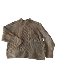 earth music&ecology ベージュ ケーブルニット長袖セーター