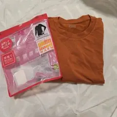PEACE FIT WARM メンズ 9分袖Tシャツ オレンジ　ダイダイ S