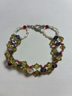 ハンドメイド パールとビーズのブレスレット